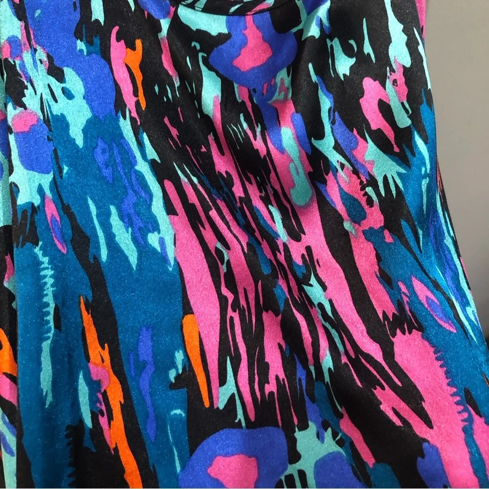NEW Vintage Y2K Ultra Flirt Colorful Asymmetrical Sleeveless Tank Blouse Top - Picture 2 of 4